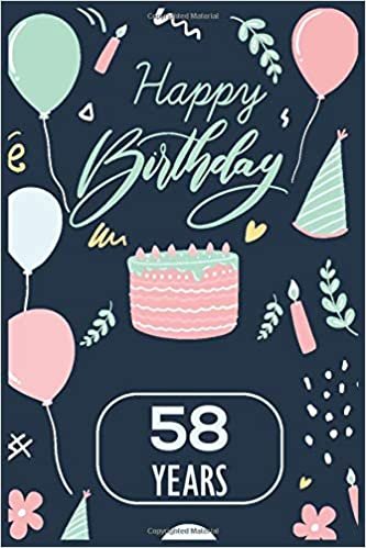 okumak 58th Happy Birthday: Lined Notebook / Journal Gift, 120 Pages, 6x9, Soft Cover, Matte Finish