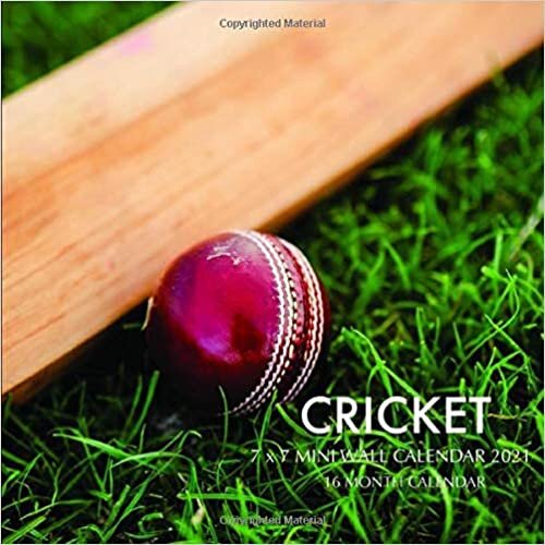 okumak Cricket 7 x 7 Mini Wall Calendar 2021: 16 Month Calendar