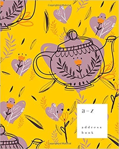 okumak A-Z Address Book: 8x10 Large Notebook for Contact and Birthday | Journal with Alphabet Index | Folk Pot Floral Design | Yellow
