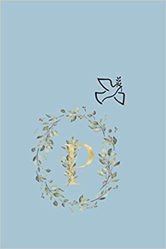 okumak P: Dove and Olive Branch P monogram notebook.