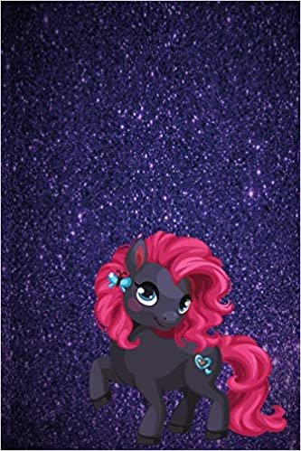 okumak Glitter Pony Notebook: Pony with glitter background Notebook graph paper 120 pages 6x9 perfect as math book, sketchbook, workbook and diary