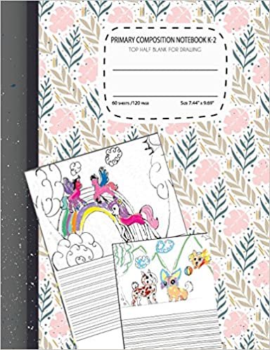 okumak primary composition notebook k-2 Top Half Blank For Drawing: Draw And Write Journal Primary Journal Notebooks Grades K-2 With Picture Space Half Lined 60 sheets/120 pages Size :7.44&quot; x 9.69