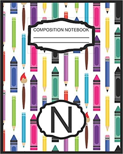 okumak Composition Notebook N: Monogrammed Initial Elementary School Wide Ruled Interior Notebook