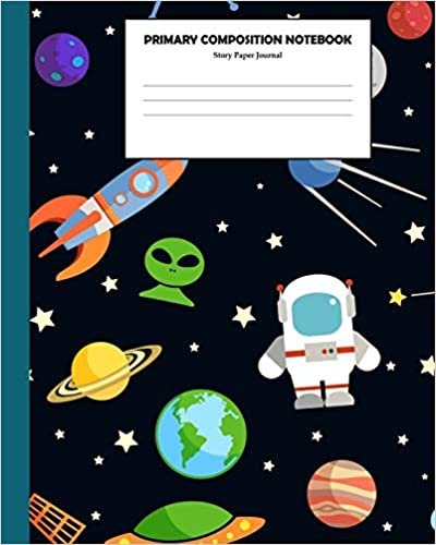 okumak Primary Composition Notebook Story Paper Journal: Composition Book for Grades K-2 | Primary Journal k-2 | Lined Story Paper with Dashed Midline and Half Page Drawing Box | 8x10 Inches 110 Pages