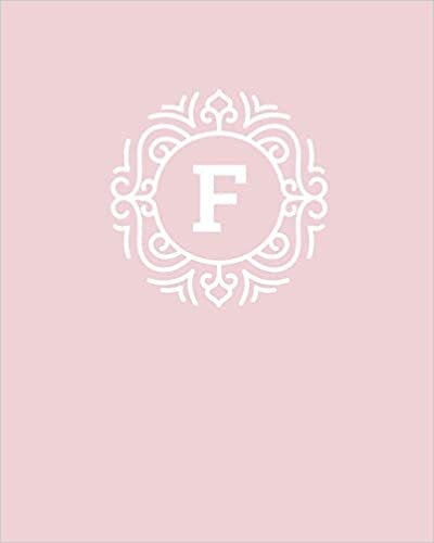 okumak F: 110 Dot-Grid Pages | Monogram Journal and Notebook with a Pink Background and Simple Vintage Elegant Design | Personalized Initial Letter Journal | Monogramed Composition Notebook