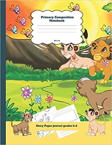 okumak Primary Composition Notebook Story Paper Journal Grades k-2: Flower Lion Theme Dashed Mid Line and Picture Space School Exercise Book Plus Coloring ... Girls (The Forgiving Lion Notebook, Band 18)