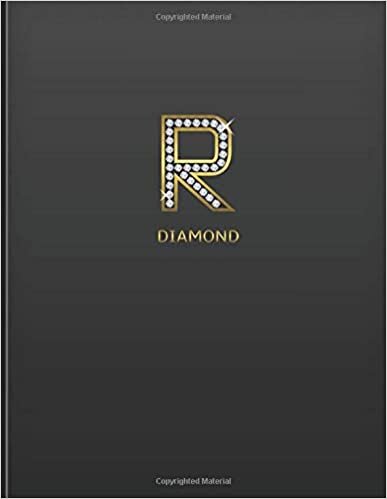 okumak R: Cute Initial Monogram Letter R College Ruled Notebook. Pretty Personalized Medium Lined Journal &amp; Diary for Writing &amp; Note Taking for Girls and Women - black &amp; Gold &amp; diamond