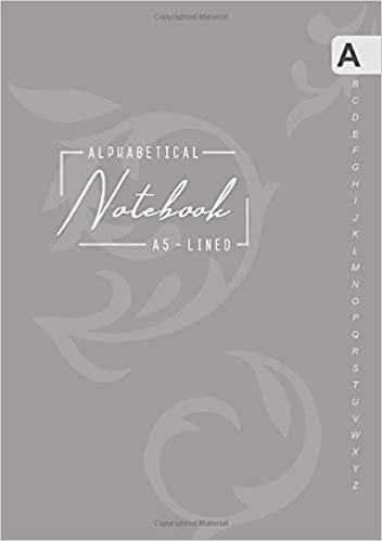 okumak Alphabetical Notebook A5: Medium Lined-Journal Organizer with A-Z Tabs Printed | Smart Baroque Design Gray