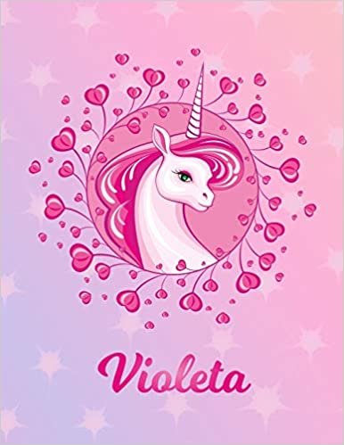 okumak Violeta: Unicorn Sheet Music Note Manuscript Notebook Paper | Magical Horse Personalized Letter V Initial Custom First Name Cover | Musician Composer ... Notepad Notation Guide | Compose Write Songs