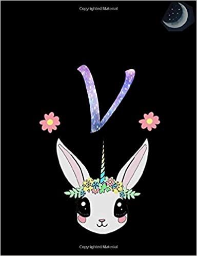okumak Unicorn Notebook Monogram Series “V”: Notebook in 7.44&quot; x 9.69&quot; for note taking, journaling and essays (Unicorn Monogram Series)