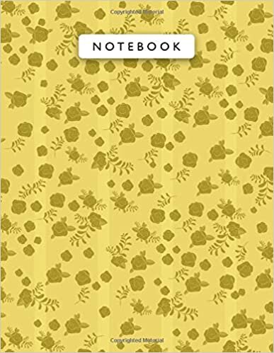 okumak Notebook Gold (Web) (Golden) Color Mini Vintage Rose Flowers Lines Patterns Cover Lined Journal: College, Monthly, Journal, 8.5 x 11 inch, Planning, A4, Work List, Wedding, 110 Pages, 21.59 x 27.94 cm