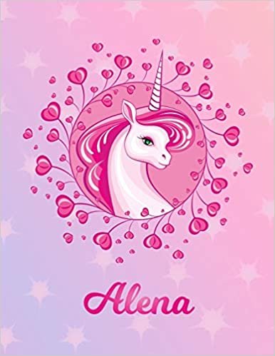 okumak Alena: Unicorn Sheet Music Note Manuscript Notebook Paper | Magical Horse Personalized Letter G Initial Custom First Name Cover | Musician Composer ... Notepad Notation Guide | Compose Write Songs