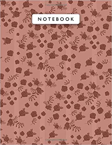 okumak Notebook Chinese Red Color Mini Vintage Rose Flowers Lines Patterns Cover Lined Journal: 8.5 x 11 inch, 110 Pages, Work List, 21.59 x 27.94 cm, Wedding, Journal, Planning, A4, College, Monthly
