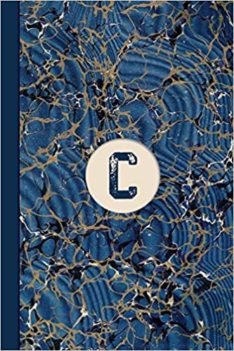 okumak Monogram C Marble Notebook (Blue Ginger Edition): Blank Lined Marble Journal for Names Starting with Initial Letter C