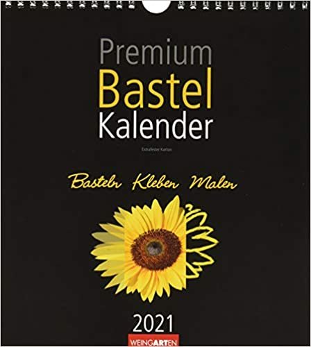 okumak Premium Bastelkalender 2021 Schwarz 24 x 21,5 cm: Basteln - Kleben - Malen