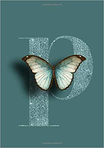okumak P: Faux Glitter Monogram Butterfly - 120 Pages 7&quot;X10&quot; Lined Journal