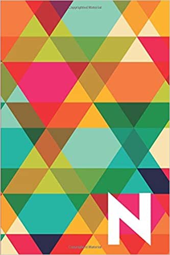 okumak N: 6x9 Lined Writing Notebook Journal Personalized with Monogram Initial Letter, 120 Pages –Rainbow Multicolored Modern Triangles (Modern Triangles Monogram Journals)