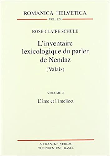 okumak L&#39;inventaire lexicologique du parler de Nendaz (Valais) Vol. III: l&#39;âme et l&#39;intellect