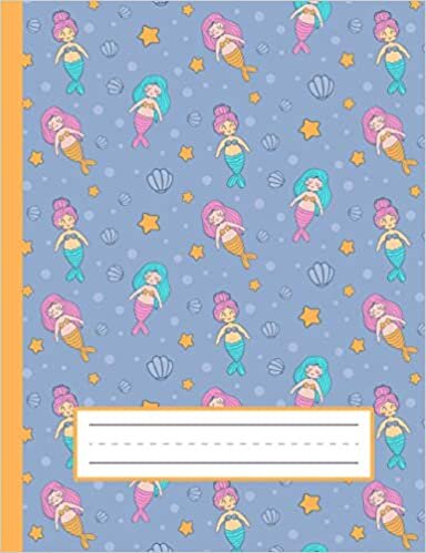 okumak Cute Mermaids, Stars, Oysters - Mermaid Primary Story Journal To Write And Draw For Grades K-2 Kids: Standard Size, Dotted Midline, Blank Handwriting Practice Paper With Picture Space For Girls, Boys