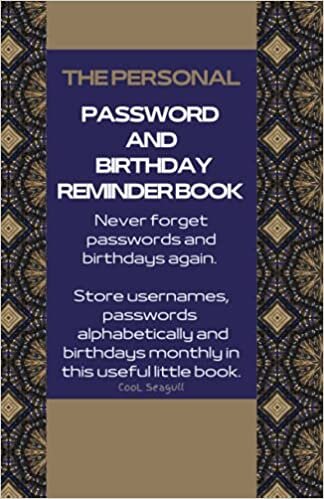 okumak Password Book With Alphabetical Tabs &amp; Birthday Calendar, Remander: 5.5x8.5 Inch 80 Pages Small (Brown Cover)