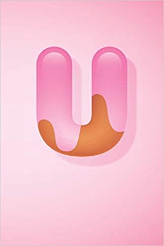 okumak U: Pretty Letter U initial Alphabet Monograme Notebook, Sweet Candy Letter monogramend Blank lined Note Book Journal for kids girls &amp; Women, Glossy Finish Cover