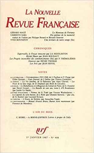okumak LA N.R.F. 408 (JANVIER 1987) (LA NOUVELLE REVUE FRANCAISE)