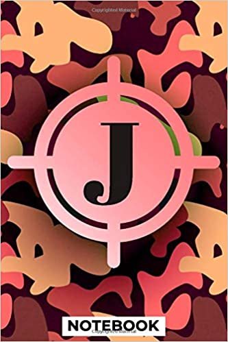 okumak J: Girly Pink Camouflage, Monogrammed Blank Lined Notebook
