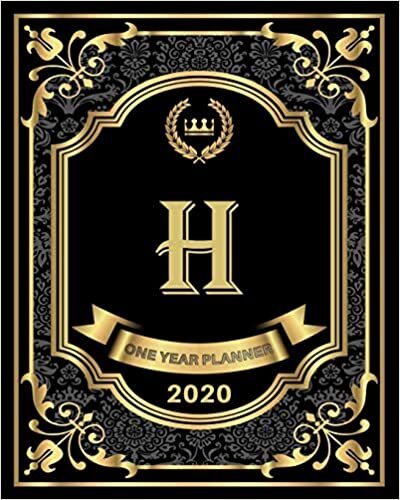 okumak H - 2020 One Year Planner: Elegant Black and Gold Monogram Initials | Pretty Calendar Organizer | One 1 Year Letter Agenda Schedule with Vision Board, ... 12 Month Monogram Initial Planner, Band 1)