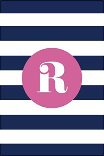 okumak R (6x9 Journal): Lined Writing Notebook with Monogram, 120 Pages – Preppy Navy Blue Stripes with Peony Pink (Striped Monogram, Band 18): Volume 18