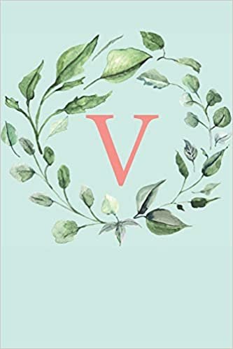 okumak V: A Soft Mint Green Floral Wreath Monogram Sketchbook | 110 Sketchbook Pages (6 x 9) | Floral Watercolor Monogram Sketch Notebook | Personalized Initial Letter Journal | Monogramed Sketchbook