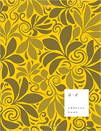 okumak A-Z Address Book: 8.5 x 11 Large Notebook for Contact and Birthday | Journal with Alphabet Index | Abstract Floral Background Design | Yellow