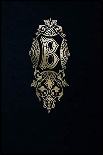 okumak Notebook: Art Nouveau Initial B - Gold on Black - Lined composition Notebook / Diary / Journal - 6&quot;x9&quot;, 140 Pages - purse size (Vintage Monograms)