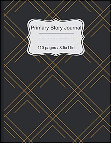 okumak Primary Story Journal: Grade K-2 Draw and write Journal for kids | School Exercise Book - Early Creative Story Book for Kids, Grades K-2 - Cute Black Geometric Pattern