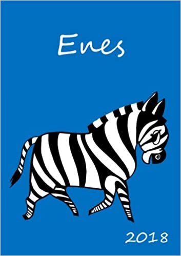 okumak 2018: personalisierter Zebra-Kalender 2018 - Enes - DIN A5 - eine Woche pro Doppelseite
