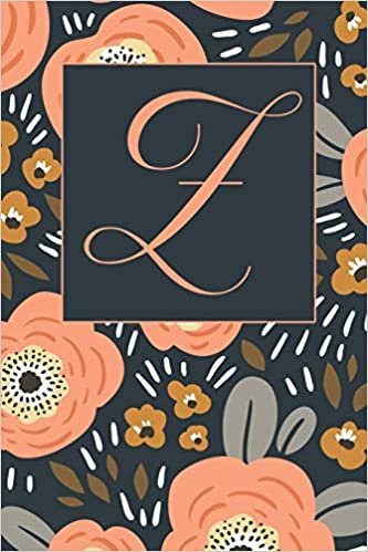 okumak Z: Letter Z Journal, Ditzy Flowers, Personalized Notebook Monogram Initial, 6 x 9