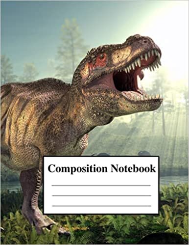 okumak Dinosaur Composition Notebook For Kids: Kindergarten, Preschool, Grades K-2 School Jurassic Journal 120 Wide Ruled Pages (Dino Collection)