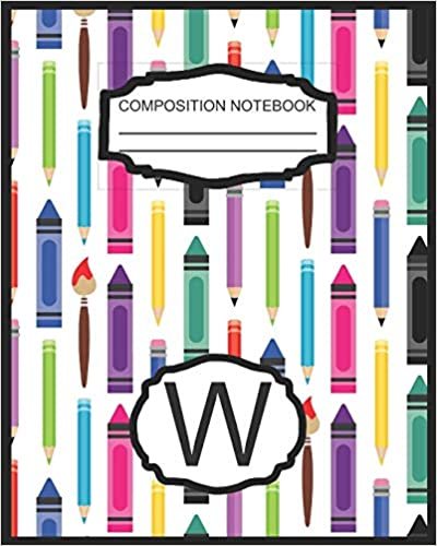 okumak Composition Notebook W: Monogrammed Initial Elementary School Wide Ruled Interior Notebook