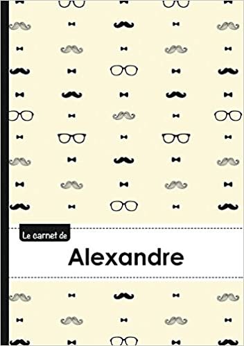 okumak Le carnet d&#39;Alexandre - Lignes, 96p, A5 - Moustache Hispter (Adulte)