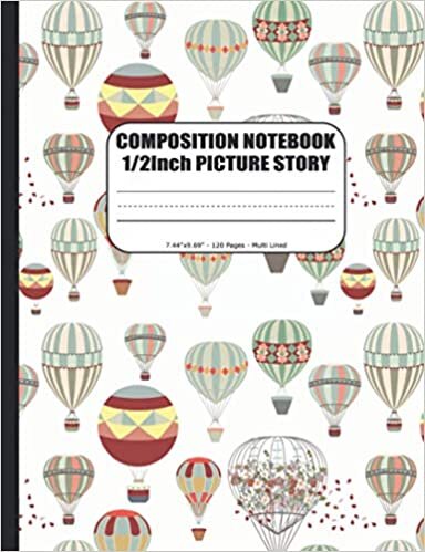 okumak Primary Composition Notebook | Handwriting Practice Journal Kindergarten &amp; Grades K-2/K-3: Handwriting Practice Paper with 3 Lines (Dotted Midline) | ... | Adventure Balloons Cover for Boys