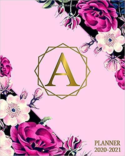 okumak 2020-2021 Planner: Girly Pink Initial Letter Monogram A Two Year Agenda &amp; Organizer - Floral 2 Year Diary With To-Do’s, U.S. Holidays &amp; Inspirational ... Vision Board &amp; Notes - Glossy Rose Gold Foil