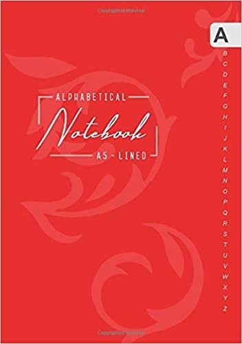 okumak Alphabetical Notebook A5: Medium Lined-Journal Organizer with A-Z Tabs Printed | Smart Baroque Design Red