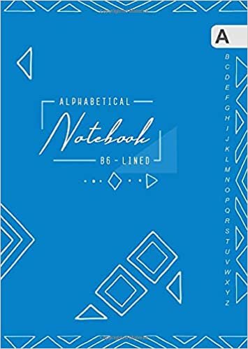 okumak Alphabetical Notebook B6: Small Lined-Journal Organizer with A-Z Tabs Printed | Tribal Design Blue