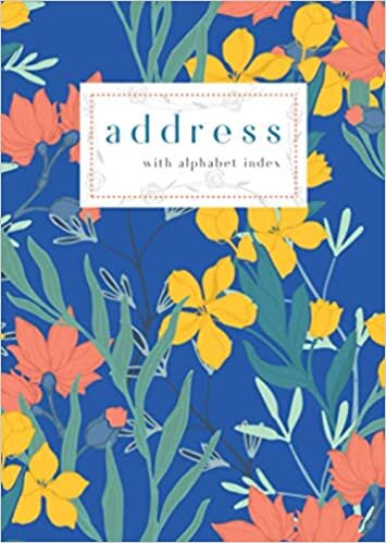 okumak Address with Alphabet Index: B6 Small Contact Notebook with A-Z Alphabetical Labels | Elegant Colorful Floral Cover Design | Blue