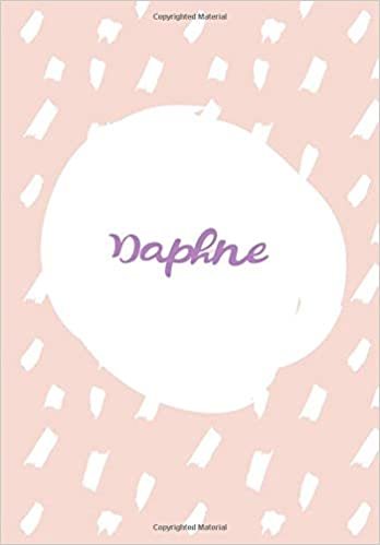 okumak Daphne: 7x10 inches 110 Lined Pages 55 Sheet Rain Brush Design for Woman, girl, school, college with Lettering Name,Daphne