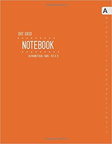okumak Dot Grid Notebook Alphabetical Tabs 8.5 x 11: Large Journal Organizer with A-Z Index Sections | 5mm Dotted Pages | Smart Design Orange