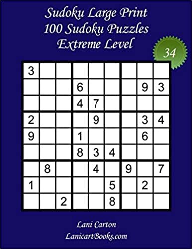 okumak Sudoku Large Print for Adults – Extreme Level – N°34: 100 Extreme Sudoku Puzzles – Puzzle Big Size (8.3&quot;x8.3&quot;) and Large Print (36 points)