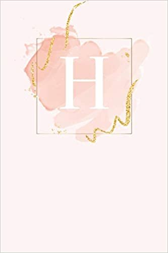 okumak H: 110  Sketchbook Pages (6 x 9)  | Light Pink Monogram Sketch and Doodle Notebook with a Simple Modern Watercolor Emblem | Personalized Initial Letter | Monogramed Sketchbook