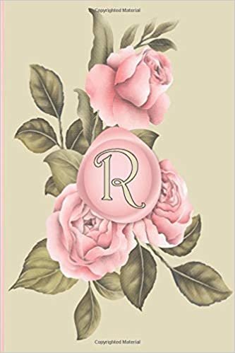 okumak R: Calla lily notebook flowers Personalized Initial Letter R Monogram Blank Lined Notebook,Journal for Women and Girls ,School Initial Letter R floral vintage pink peonies 6 x 9