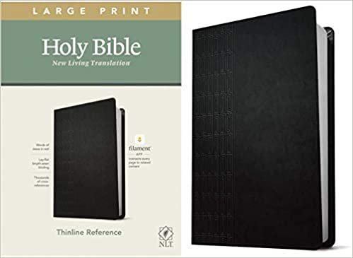 okumak NLT Large Print Thinline Reference Bible, Filament Enabled Edition (Red Letter, Leatherlike, Black)
