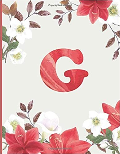 okumak G: Calla lily notebook flowers Personalized Initial Letter G Monogram Blank Lined Notebook,Journal for Women And Girls , School Initial Letter G ... red pink flowers gifts for women 8.5 x 11